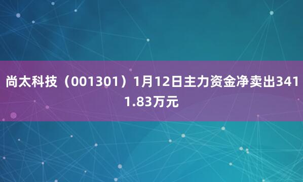 尚太科技（001301）1月12日主力資金凈賣出3411.83萬(wàn)元