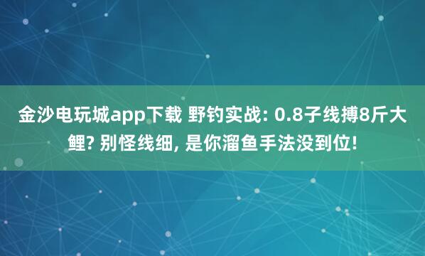 金沙電玩城app下載 野釣實戰: 0.8子線搏8斤大鯉? 別怪線細, 是你溜魚手法沒到位!