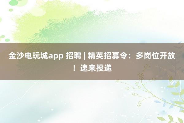 金沙電玩城app 招聘 | 精英招募令：多崗位開放！速來投遞