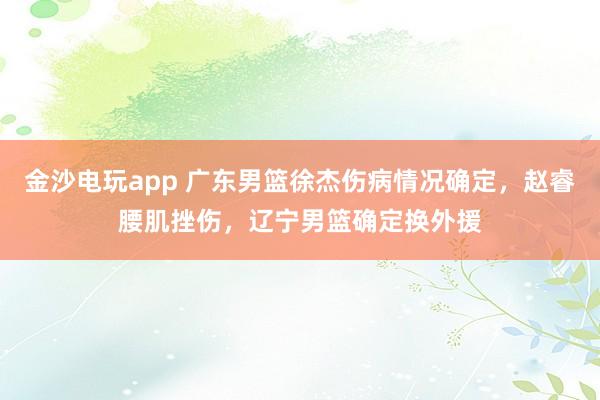 金沙電玩app 廣東男籃徐杰傷病情況確定，趙睿腰肌挫傷，遼寧男籃確定換外援