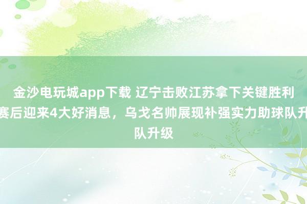 金沙電玩城app下載 遼寧擊敗江蘇拿下關鍵勝利,賽后迎來4大好消息,烏戈名帥展現補強實力助球隊升級